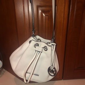 Michael Kors Leather Drawstring Crossbody — Small